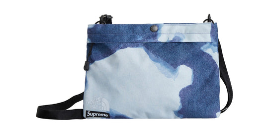 Supreme The North Face Bleached Denim Print Shoulder Bag Indigo (FW21)
